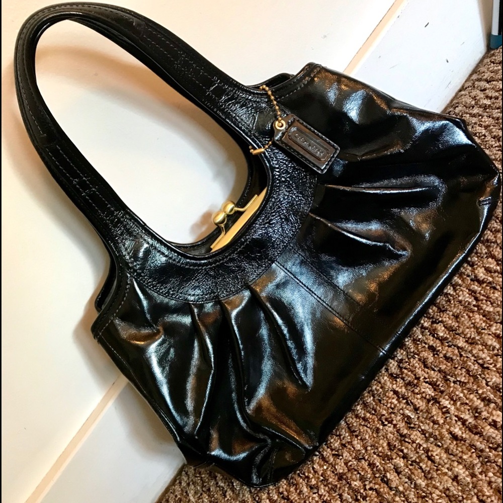 ~NWOT~Black Leather Coach Purse